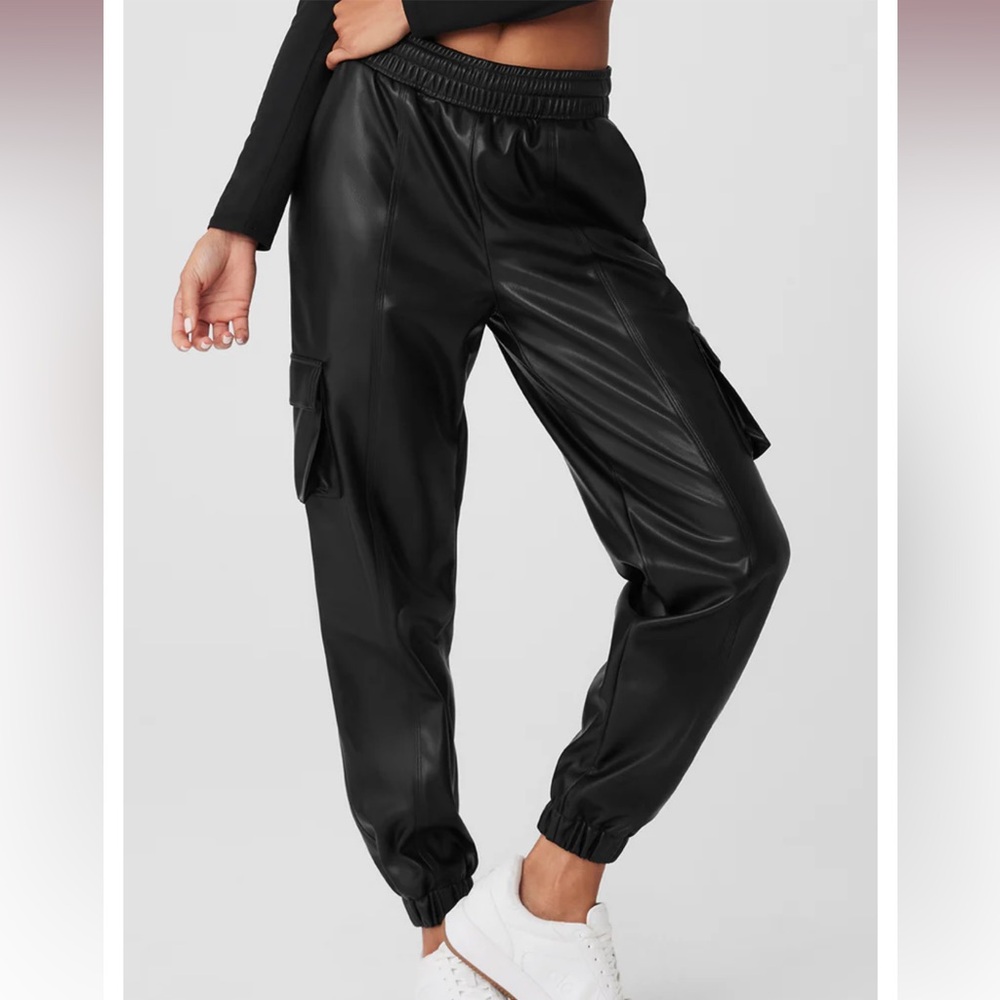 Alo Faux Leather Cargo Pants